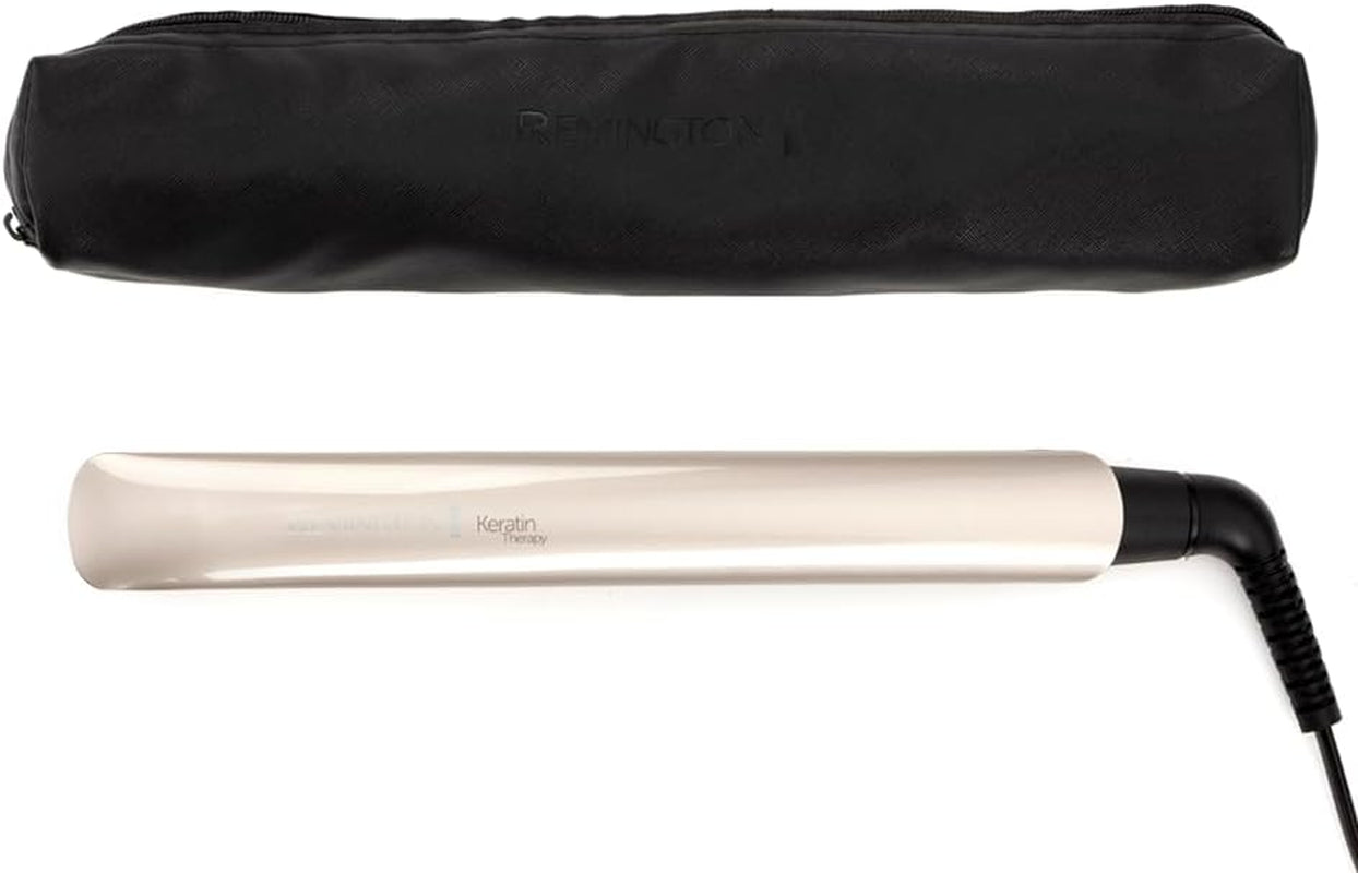 Remington Plancha Pelo Pantalla Digital, 160-230 °C, Sensor Protección Contra El Calor Para Reducir El Daño Capilar Keratin Therapy Revestimiento Cerámica Con Queratina Y Aceite De Almendra S8593